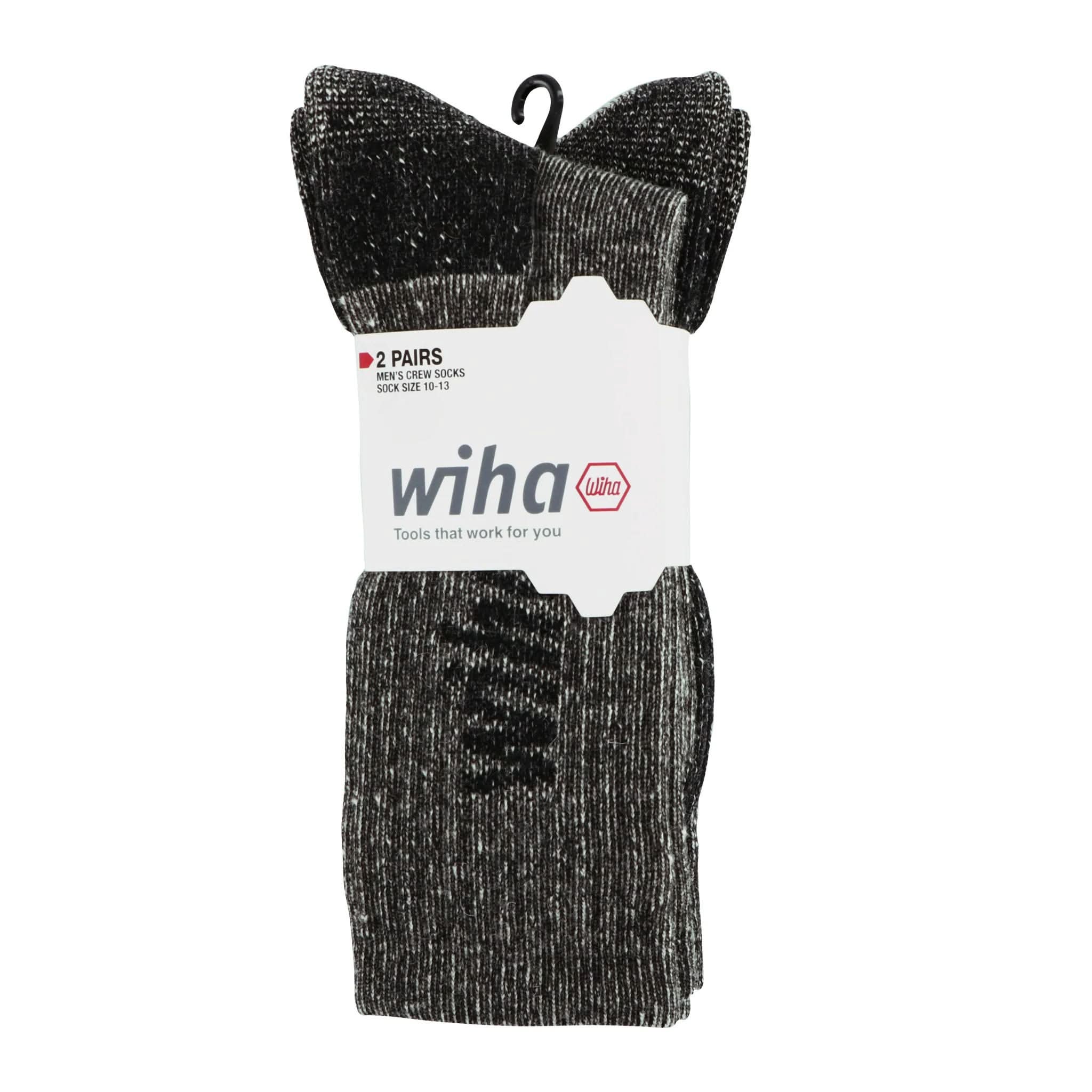 Wiha 91710 Wool Socks, Grey OSFM (2-Pack)