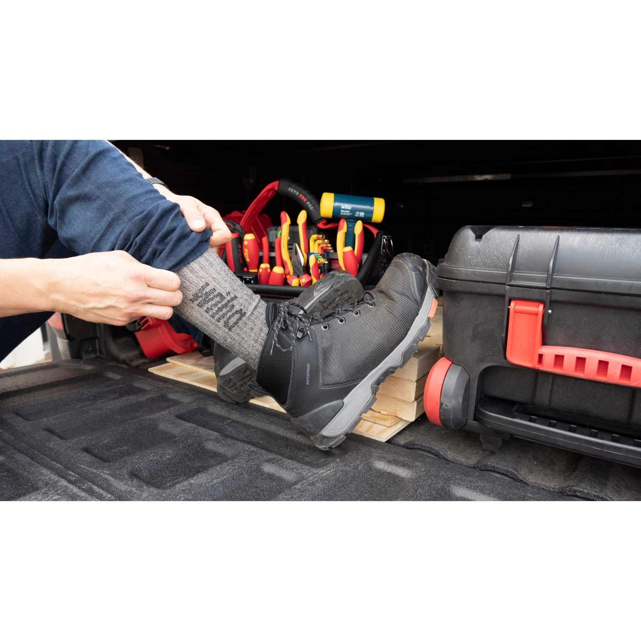 Wiha 91710 Wool Socks, Grey OSFM (2-Pack)