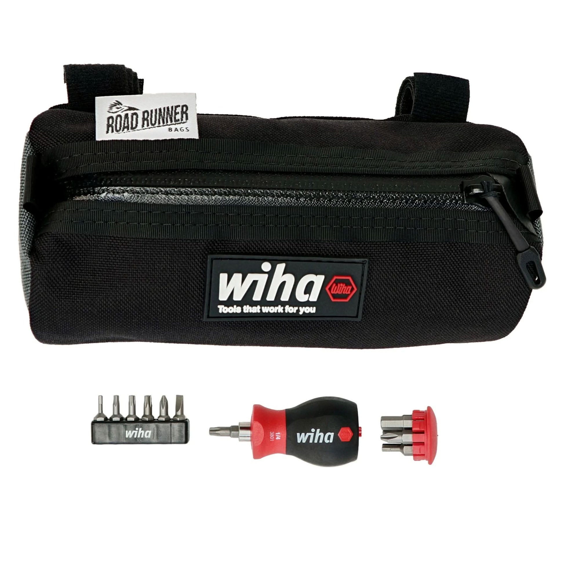 Wiha 91801 14-Piece Stubby Bike Repair Multi-Driver Set w/ Road Runner Burrito Bag