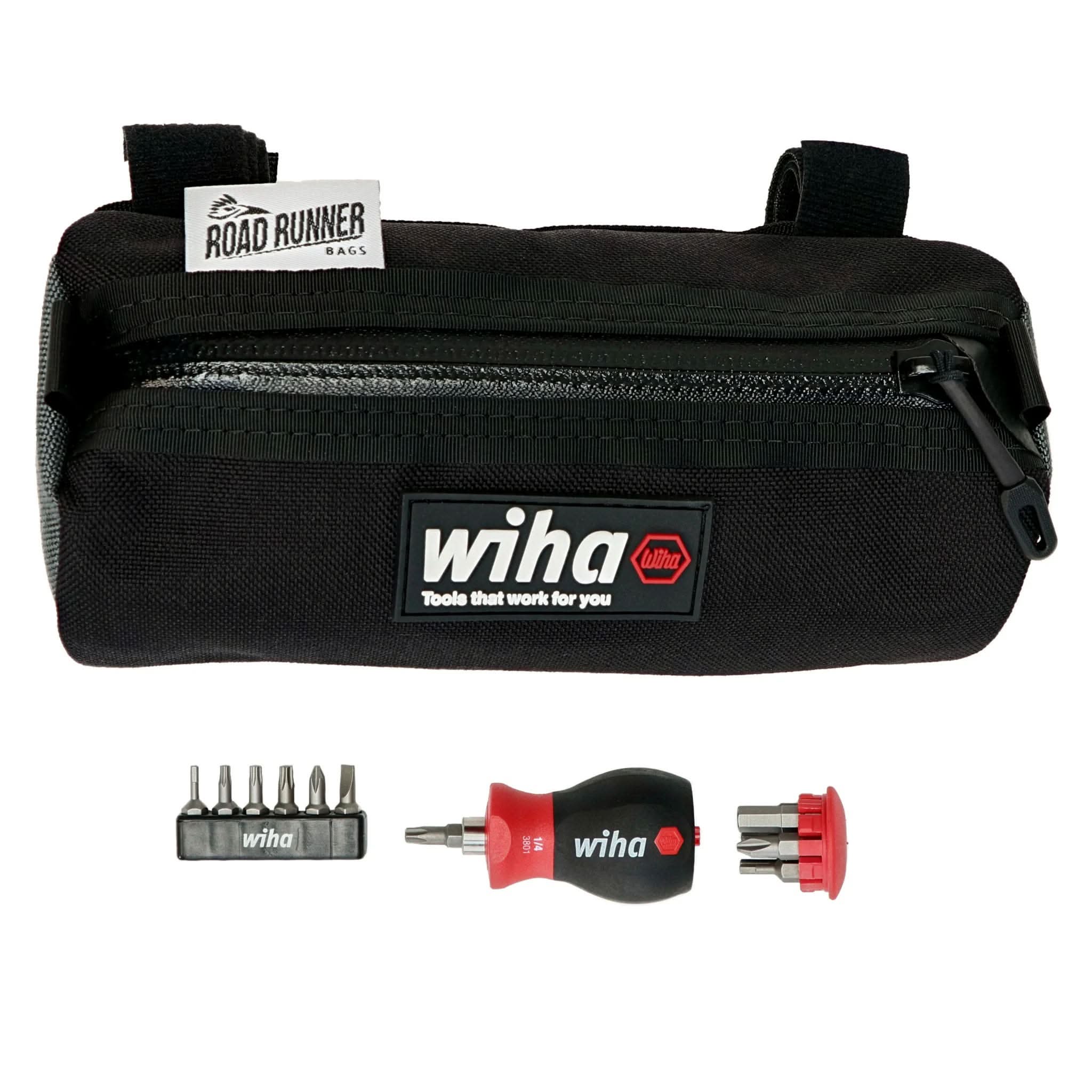 Wiha 91801 14-Piece Stubby Bike Repair Multi-Driver Set w/ Road Runner Burrito Bag