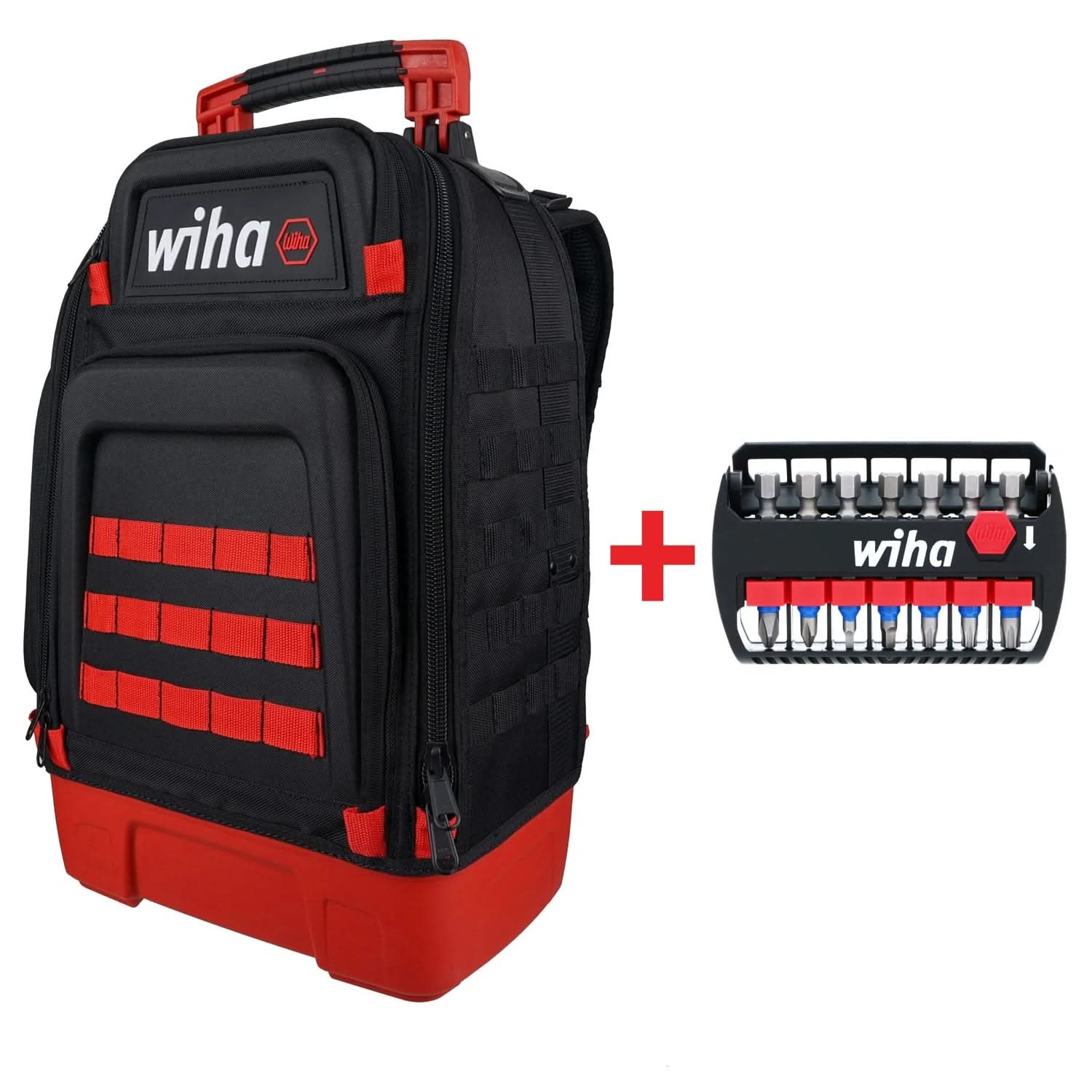 Wiha 91869 Heavy-Duty Tool Hauler Backpack with 7-Piece TerminatorBlue 2 in. Impact Bit Set