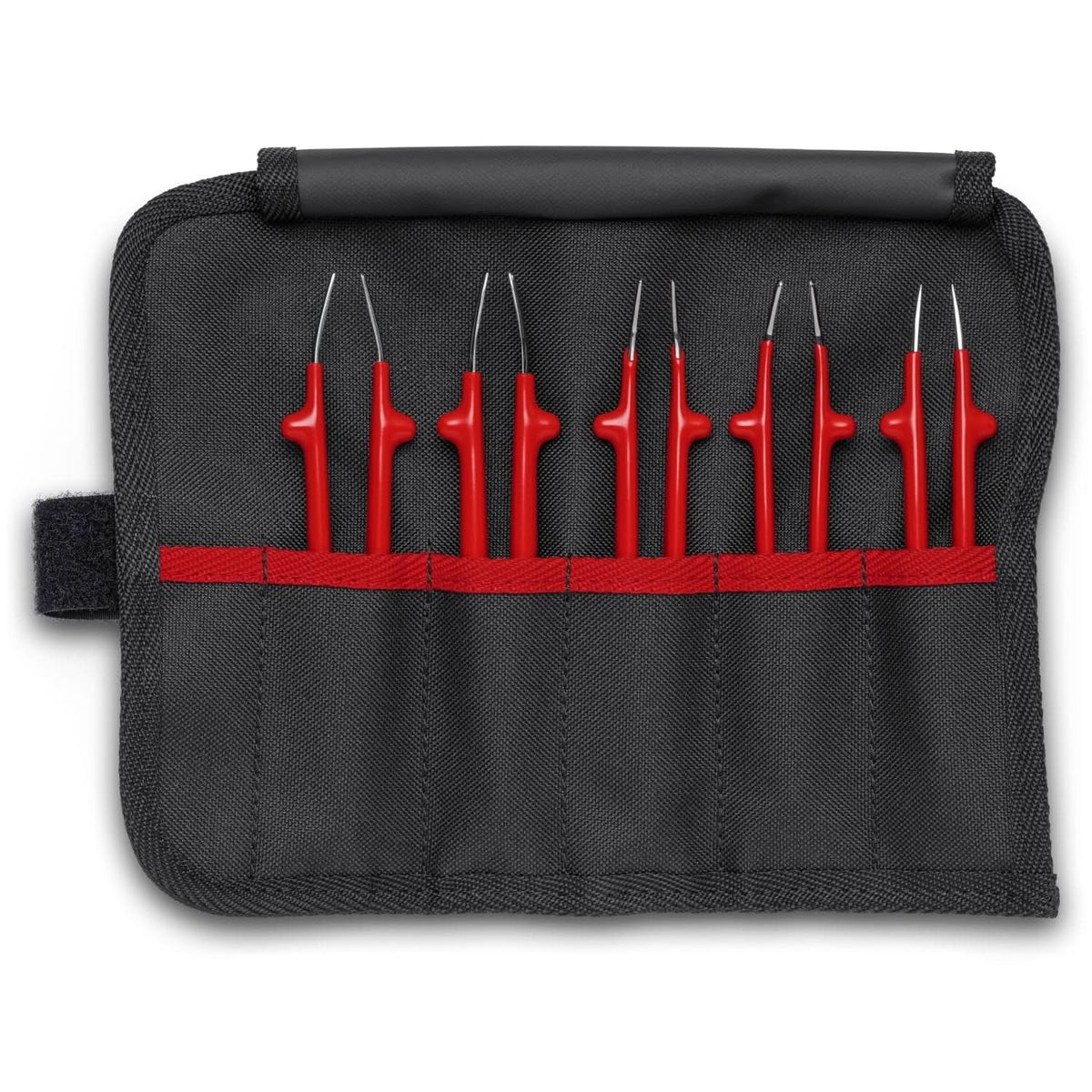 Knipex 92 00 04 5 Pc Stainless Steel Tweezer Set in a Tool Roll-1000V Insulated