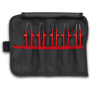 Knipex 92 00 04 5 Pc Stainless Steel Tweezer Set in a Tool Roll-1000V Insulated
