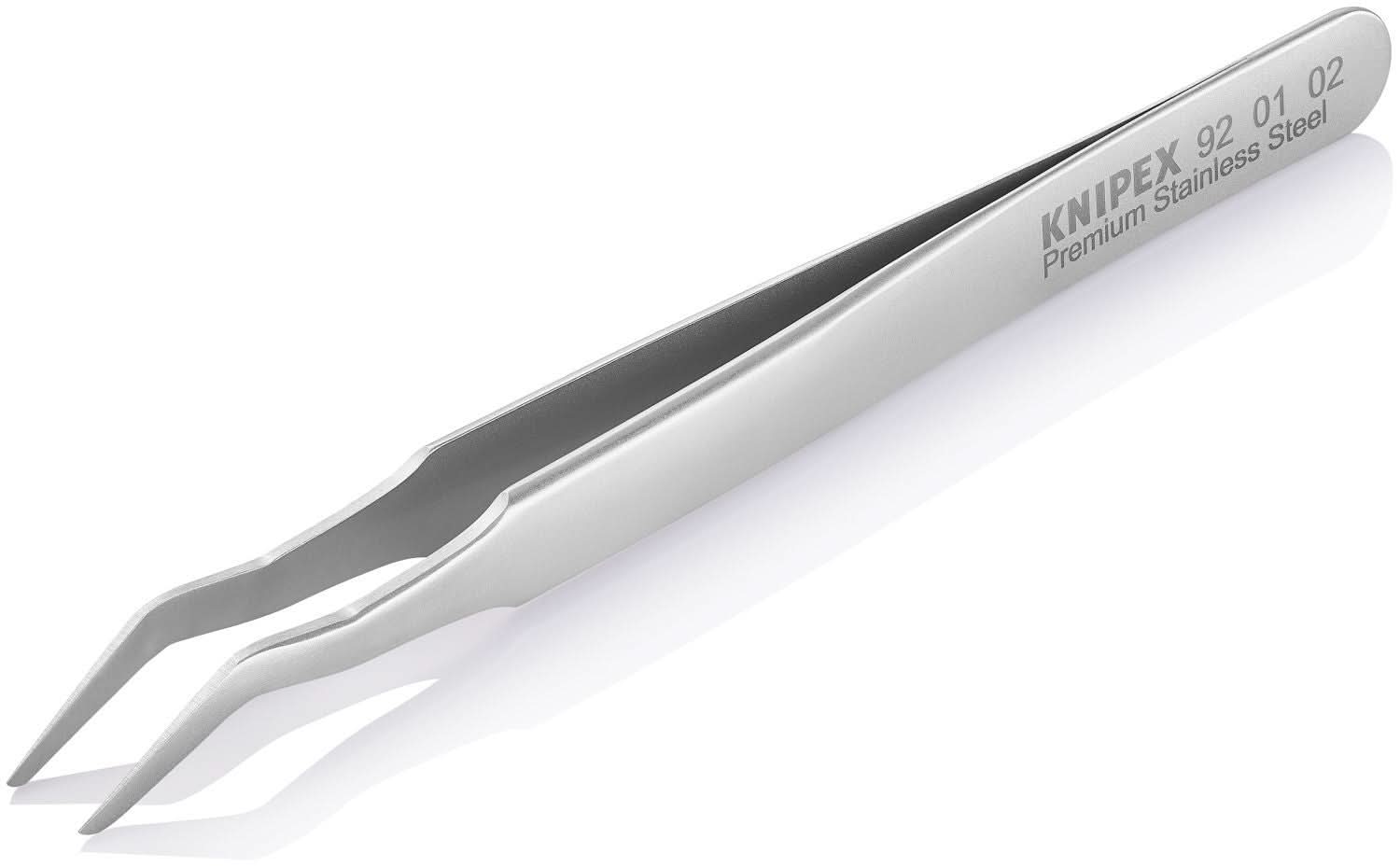 Knipex 92 01 02 Premium Stainless Steel Positioning Tweezers-35&deg;Angled-SMD