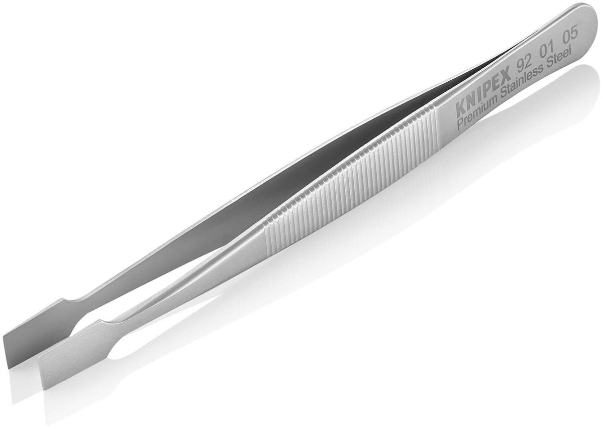 Knipex 92 01 05 Premium Stainless Steel Gripping Tweezers-Blunt Tips