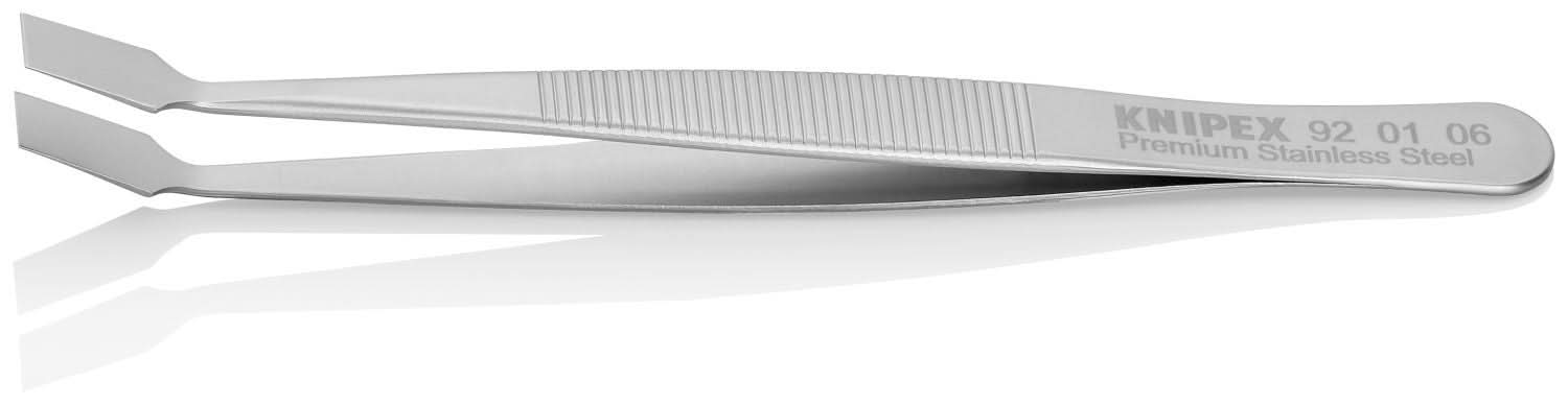 Knipex 92 01 06 Premium Stainless Steel Gripping Tweezers-30&deg;Angled-Blunt Tips