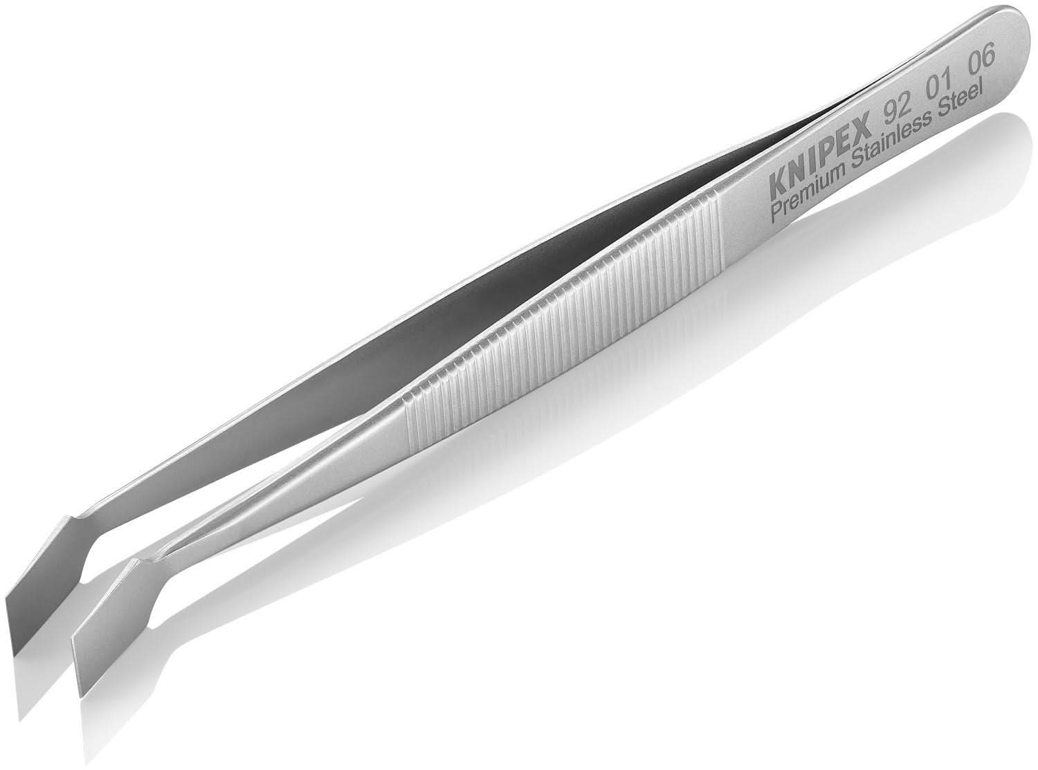 Knipex 92 01 06 Premium Stainless Steel Gripping Tweezers-30&deg;Angled-Blunt Tips