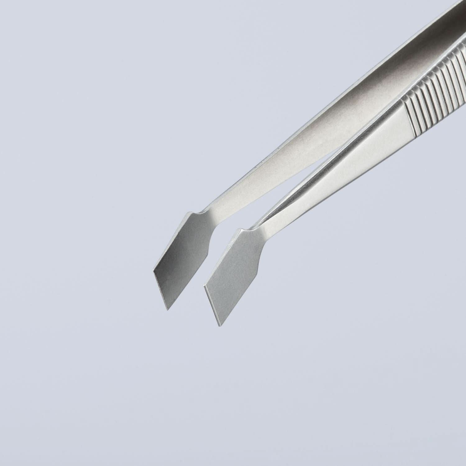 Knipex 92 01 06 Premium Stainless Steel Gripping Tweezers-30&deg;Angled-Blunt Tips