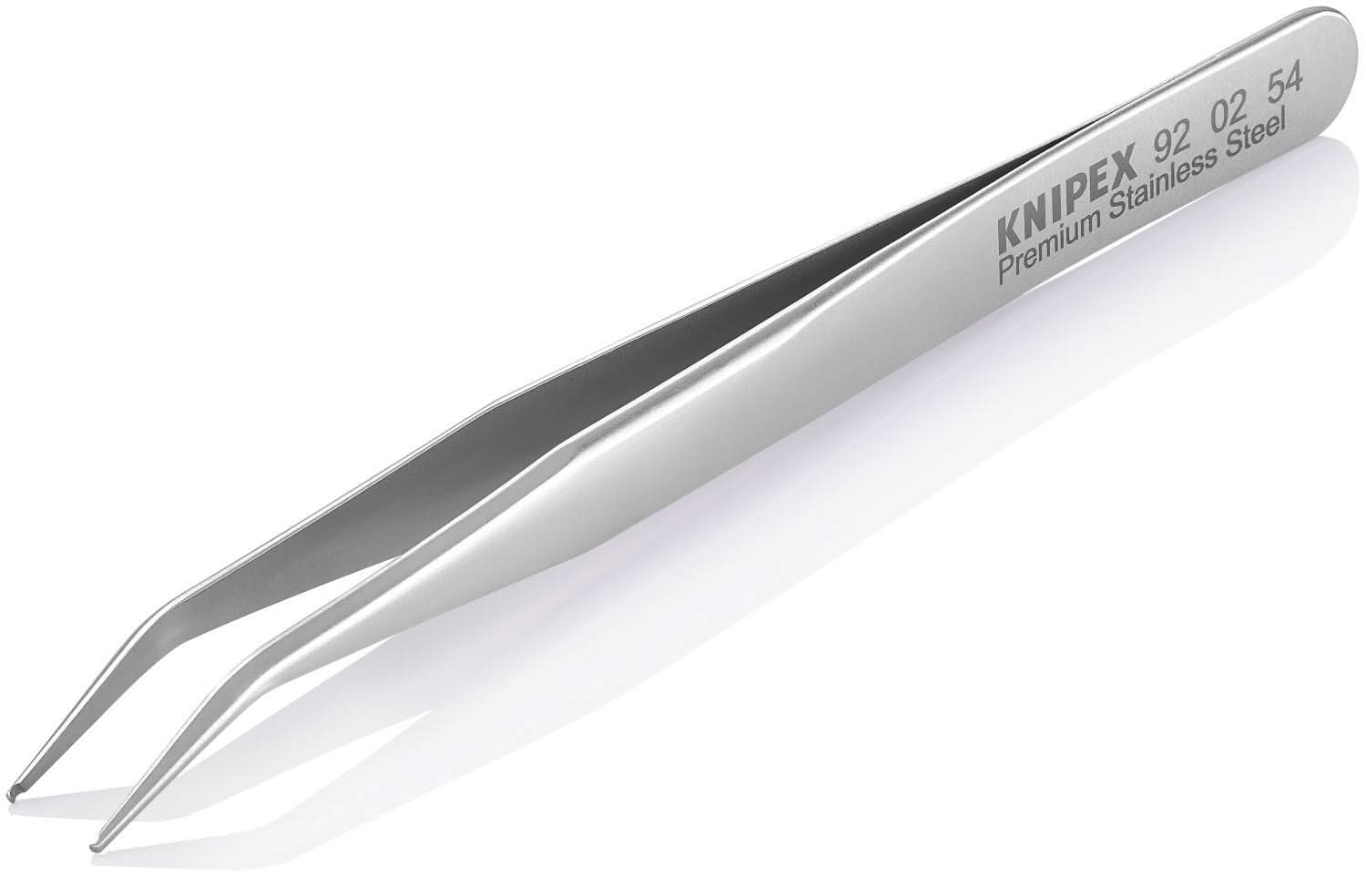 Knipex 92 02 54 Premium Stainless Steel Positioning Tweezers-45&deg;Angled-SMD