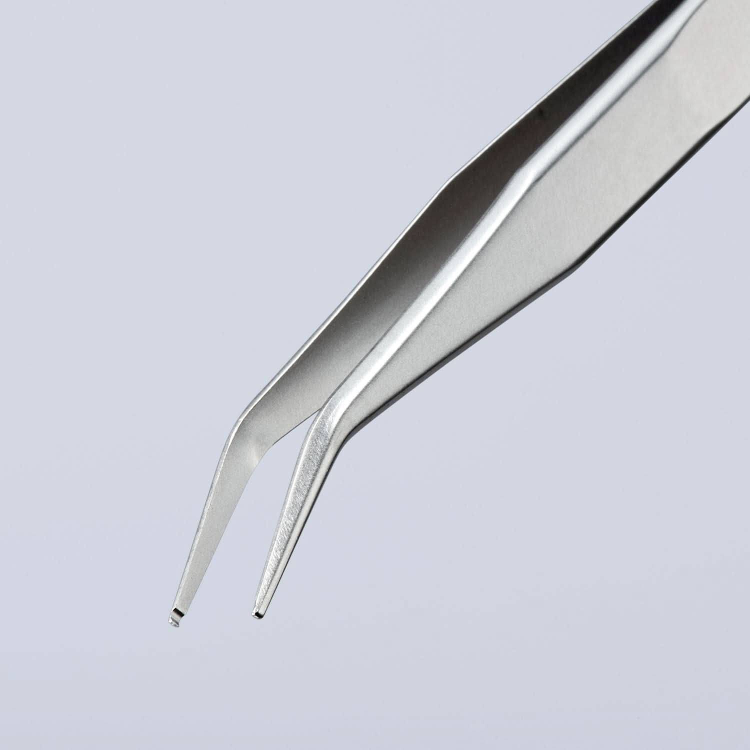 Knipex 92 02 54 Premium Stainless Steel Positioning Tweezers-45&deg;Angled-SMD