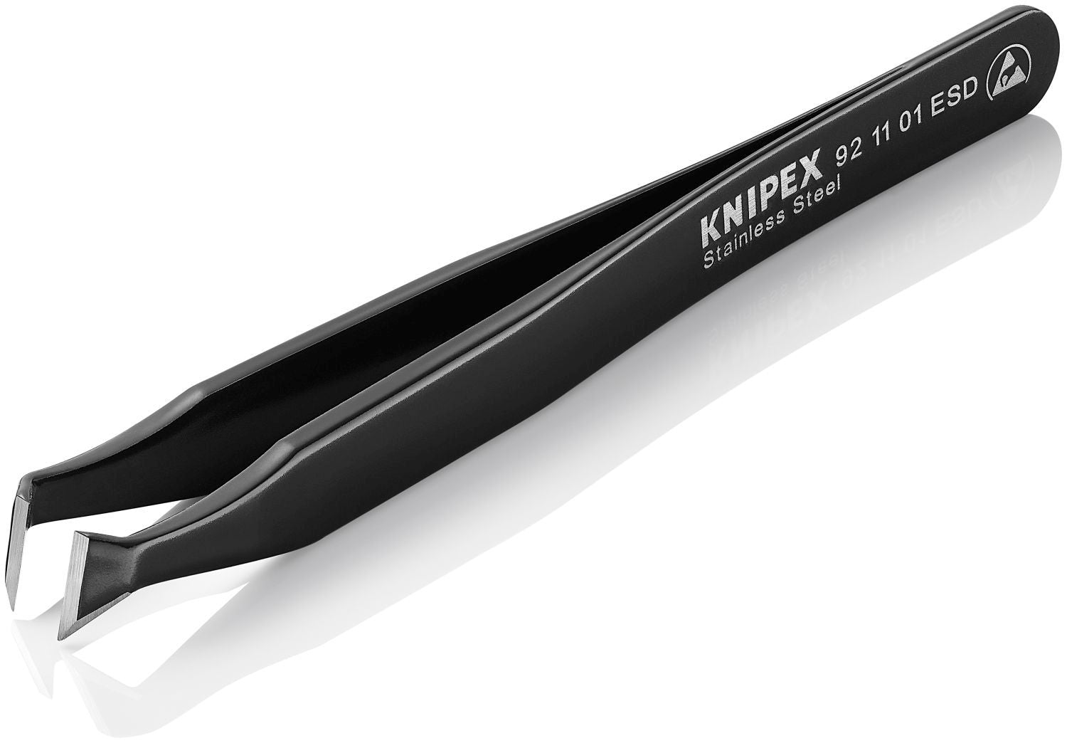 Knipex 92 11 01 ESD Stainless Steel Cutting Tweezers-35&deg;Angled-ESD