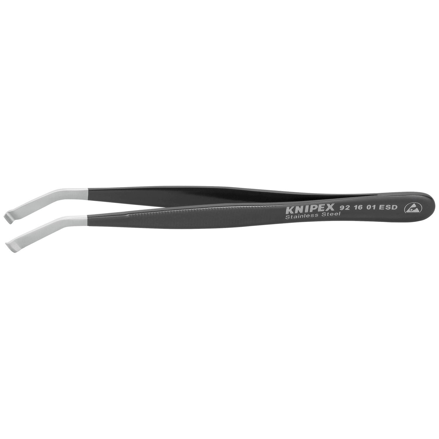 Knipex 92 16 01 ESD Stainless Steel Positioning Tweezers-35&deg;Angled-ESD