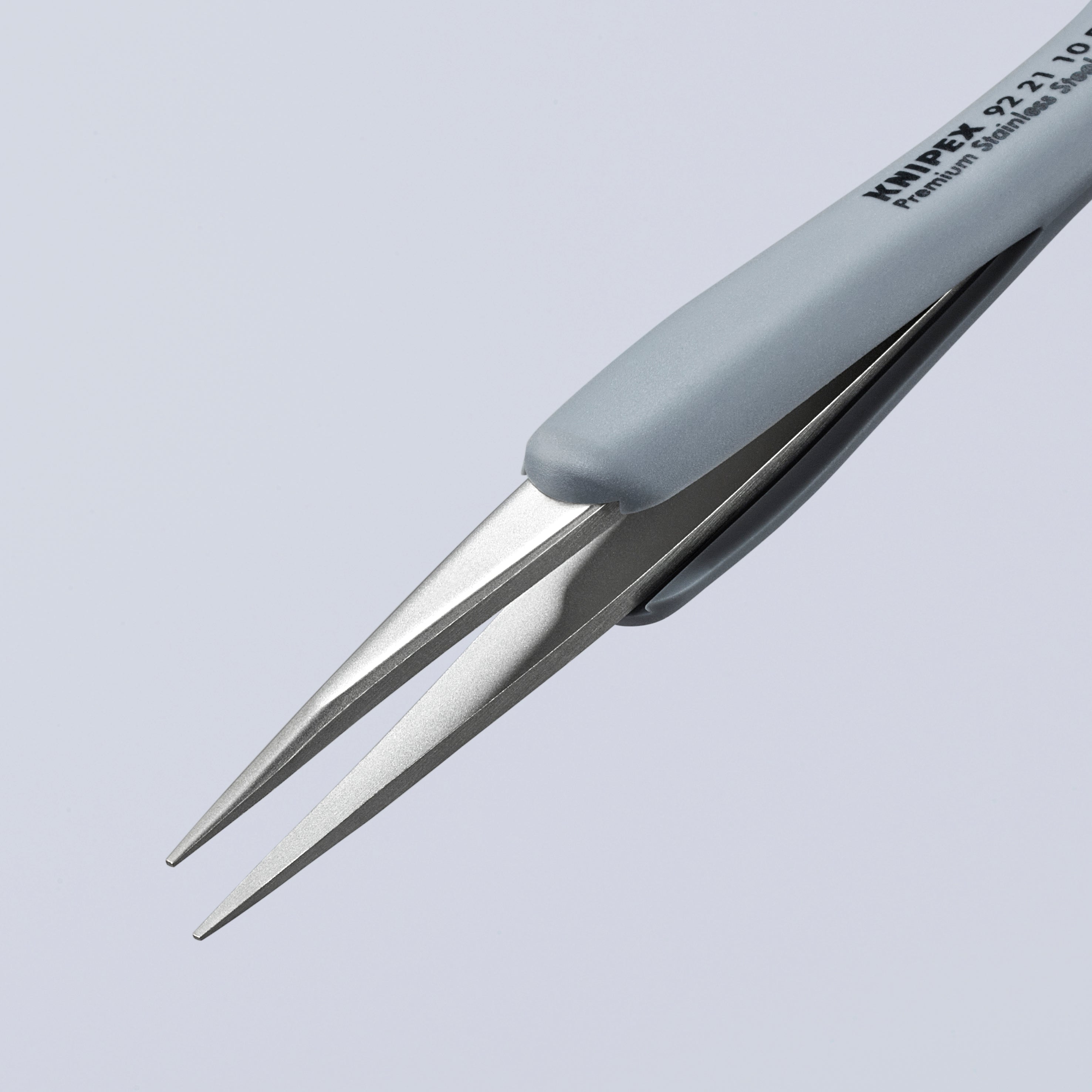 Knipex 92 21 10 ESD Premium Stainless Steel Precision Tweezers-Pointed Tips-ESD Rubber Handles