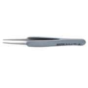 Knipex 92 21 11 ESD Premium Stainless Steel Precision Tweezers-Blunt Tips-ESD Rubber Handles