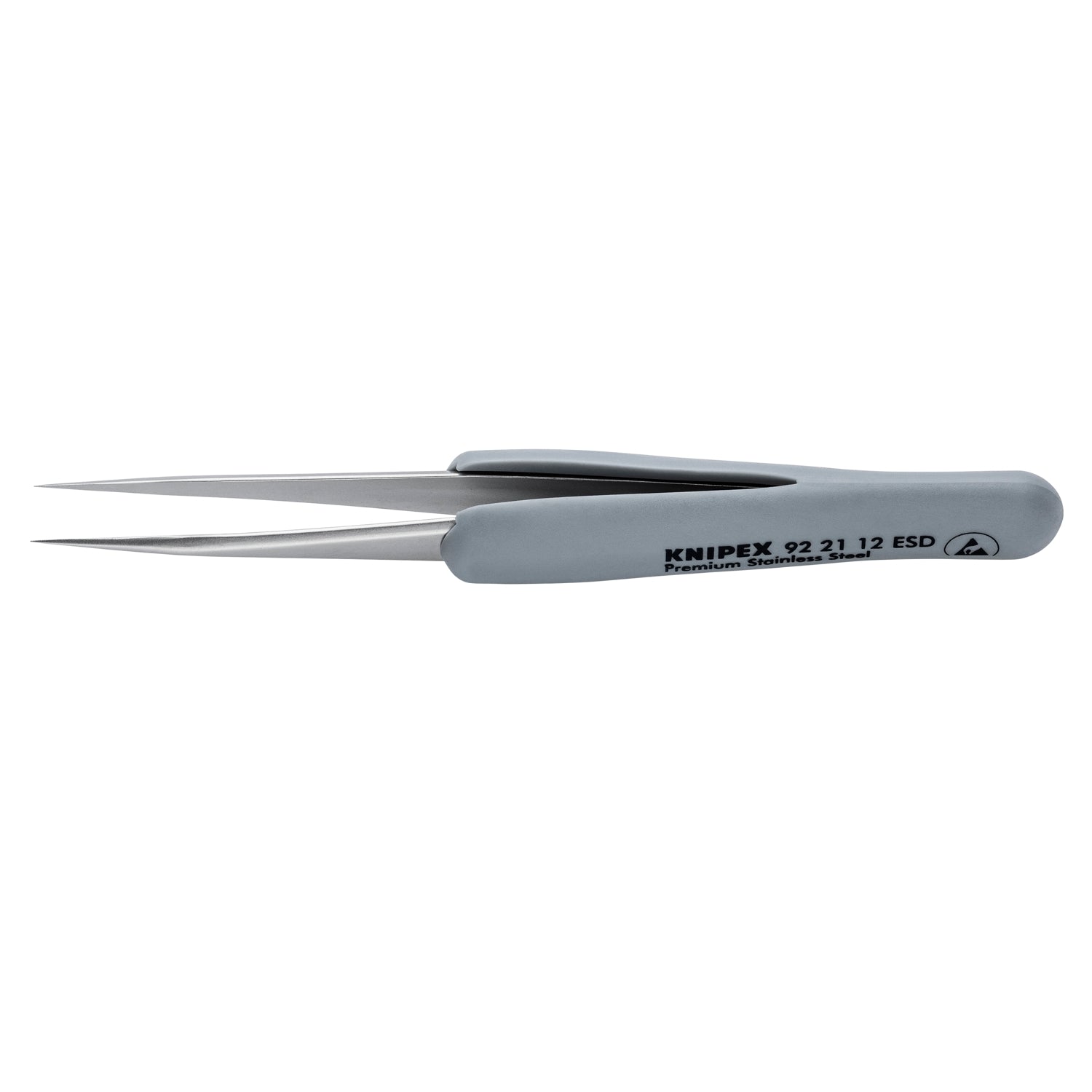 Knipex 92 21 12 ESD Premium Stainless Steel Precision Tweezers-Needle-Point Tips-ESD Rubber Handles