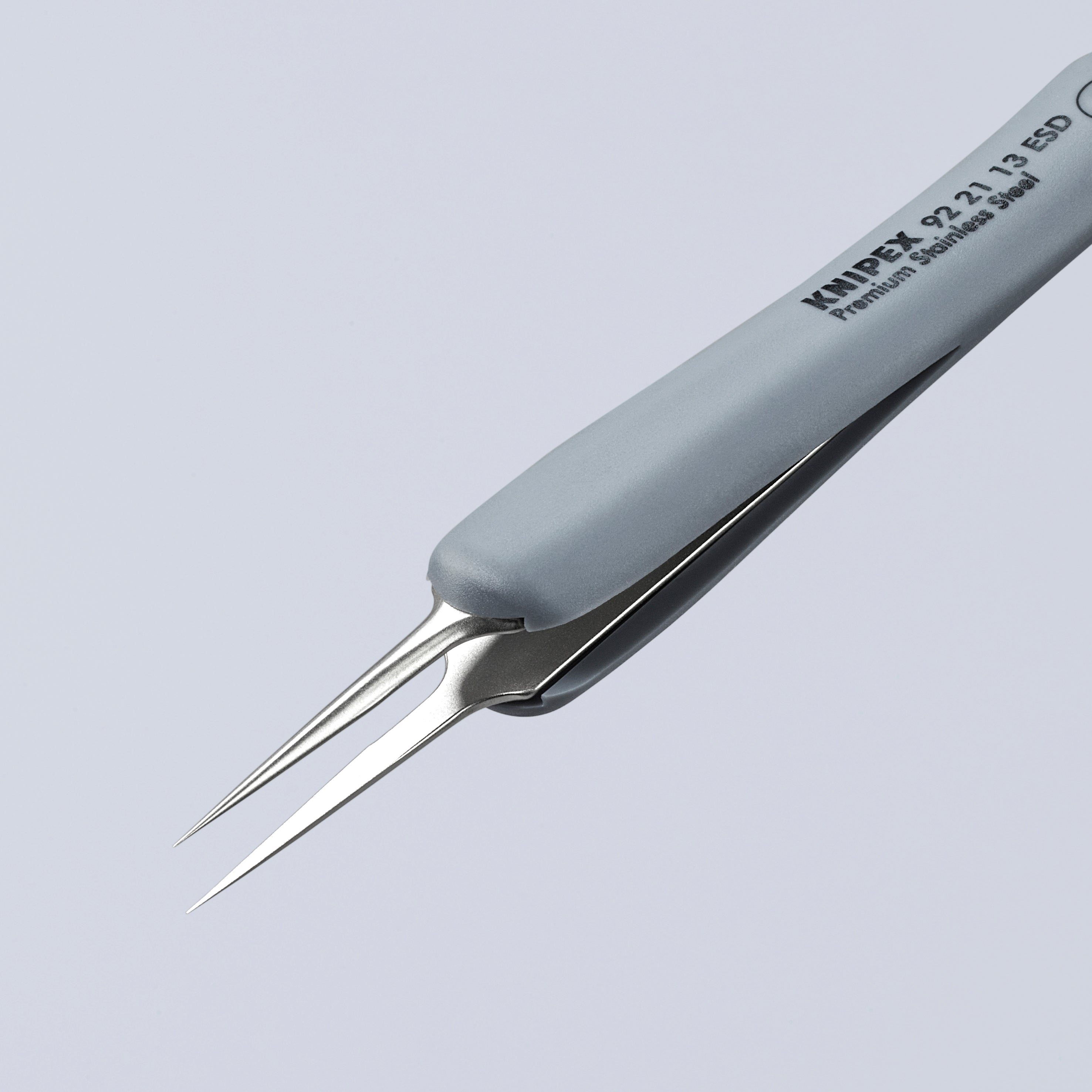 Knipex 92 21 13 ESD Premium Stainless Steel Precision Tweezers-Needle-Point Tips-ESD Rubber Handles