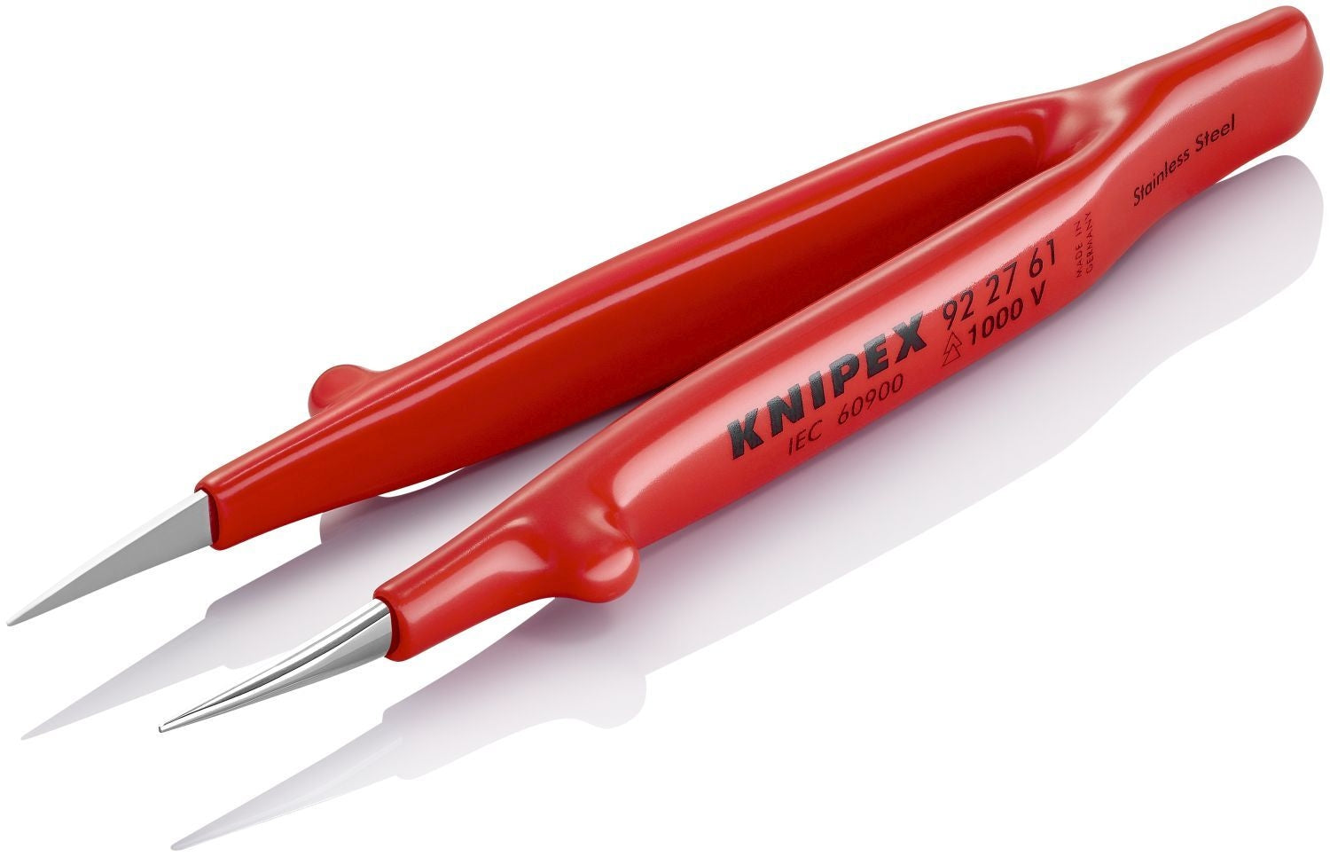Knipex 92 27 61 Stainless Steel Gripping Tweezers-Pointed Tips-1000V Insulated