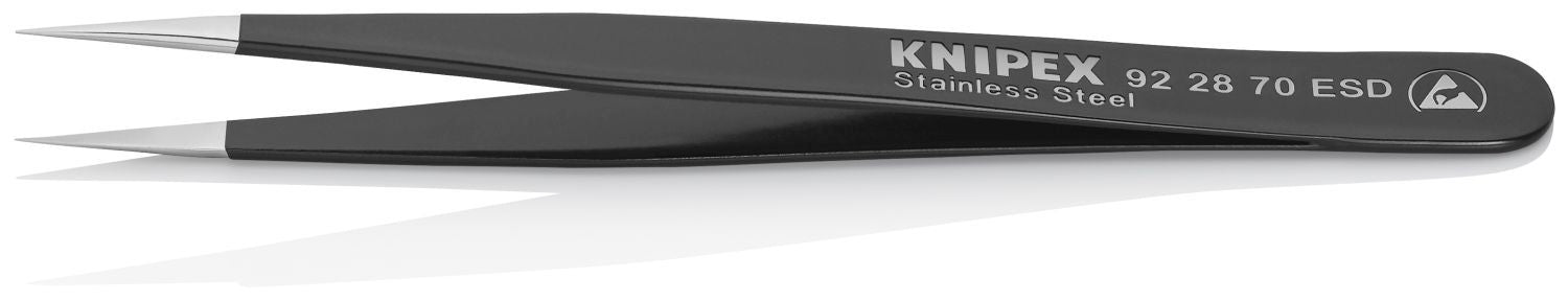 Knipex 92 28 70 ESD Stainless Steel Gripping Tweezers-Needle-Point Tips-ESD