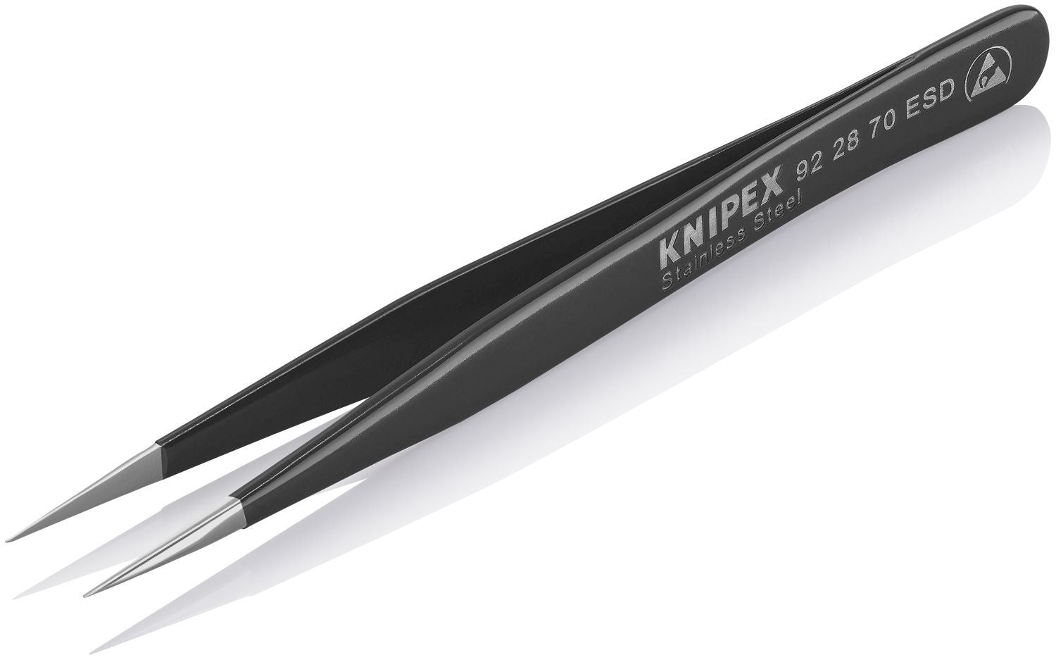 Knipex 92 28 70 ESD Stainless Steel Gripping Tweezers-Needle-Point Tips-ESD