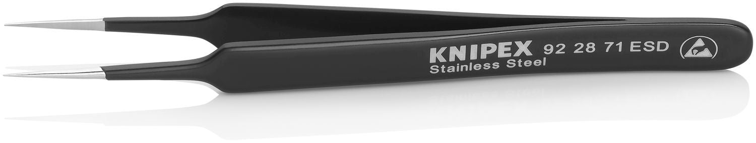 Knipex 92 28 71 ESD Stainless Steel Gripping Tweezers-Needle-Point Tips-ESD