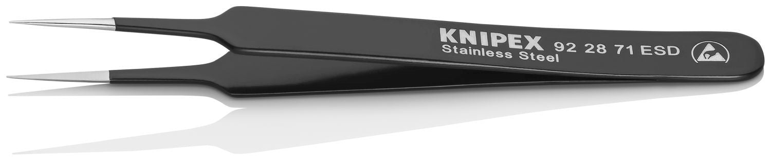 Knipex 92 28 71 ESD Stainless Steel Gripping Tweezers-Needle-Point Tips-ESD