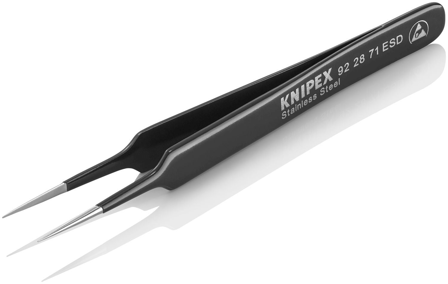 Knipex 92 28 71 ESD Stainless Steel Gripping Tweezers-Needle-Point Tips-ESD