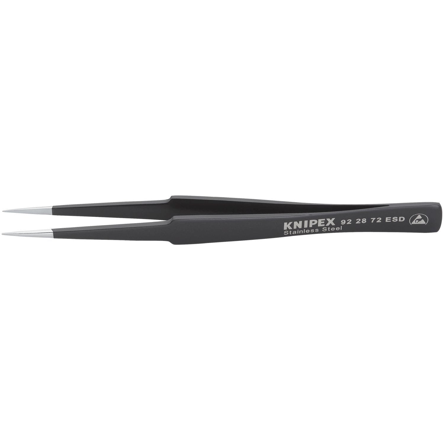Knipex 92 28 72 ESD Stainless Steel Gripping Tweezers-Pointed Tips-ESD