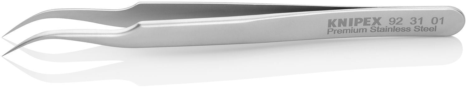 Knipex 92 31 01 Premium Stainless Steel Gripping Tweezers-45&deg;Angled-Needle-Point Tips