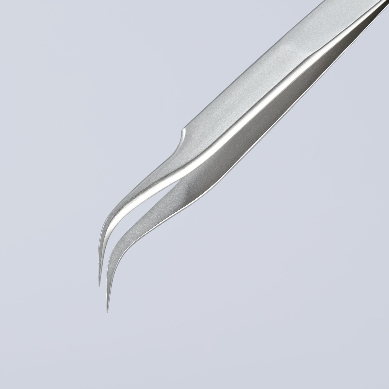 Knipex 92 31 01 Premium Stainless Steel Gripping Tweezers-45&deg;Angled-Needle-Point Tips