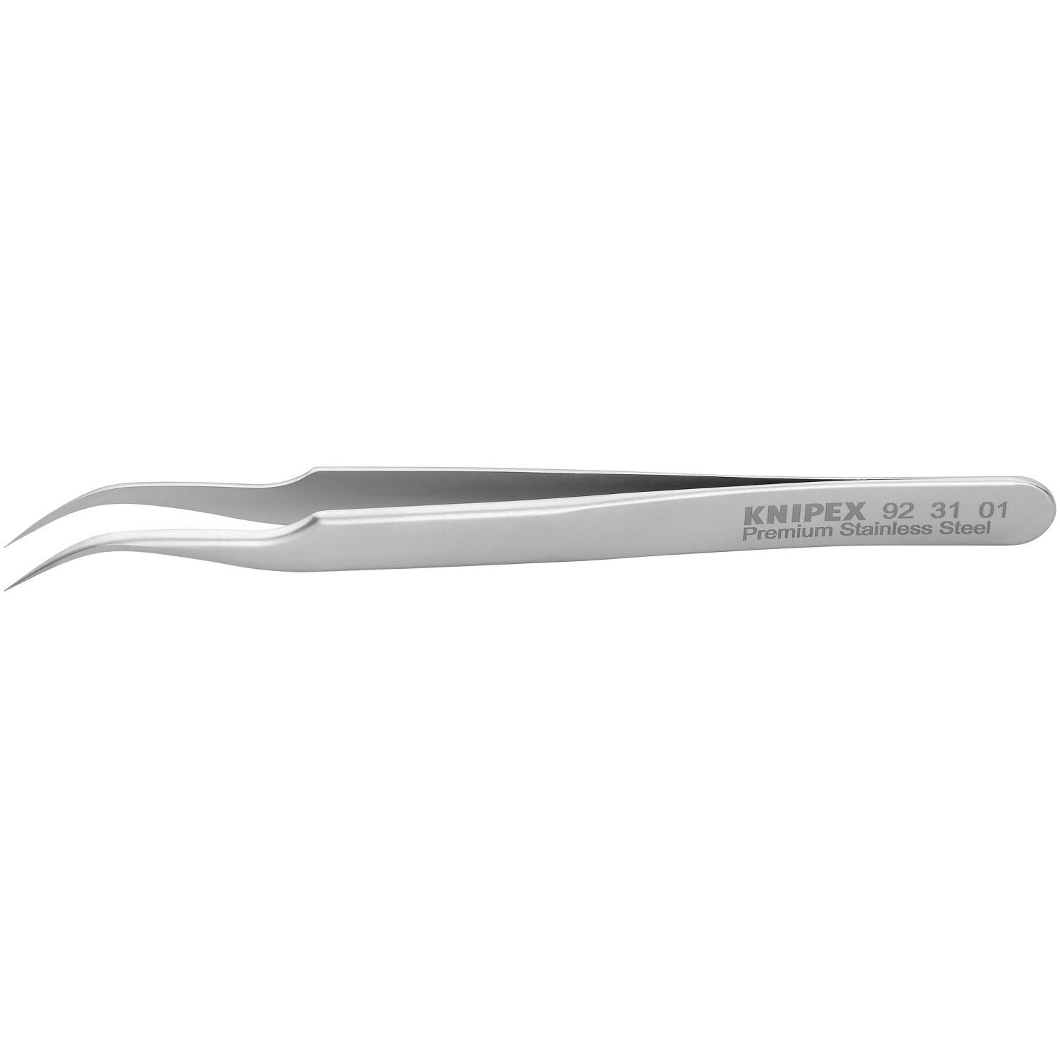 Knipex 92 31 01 Premium Stainless Steel Gripping Tweezers-45&deg;Angled-Needle-Point Tips
