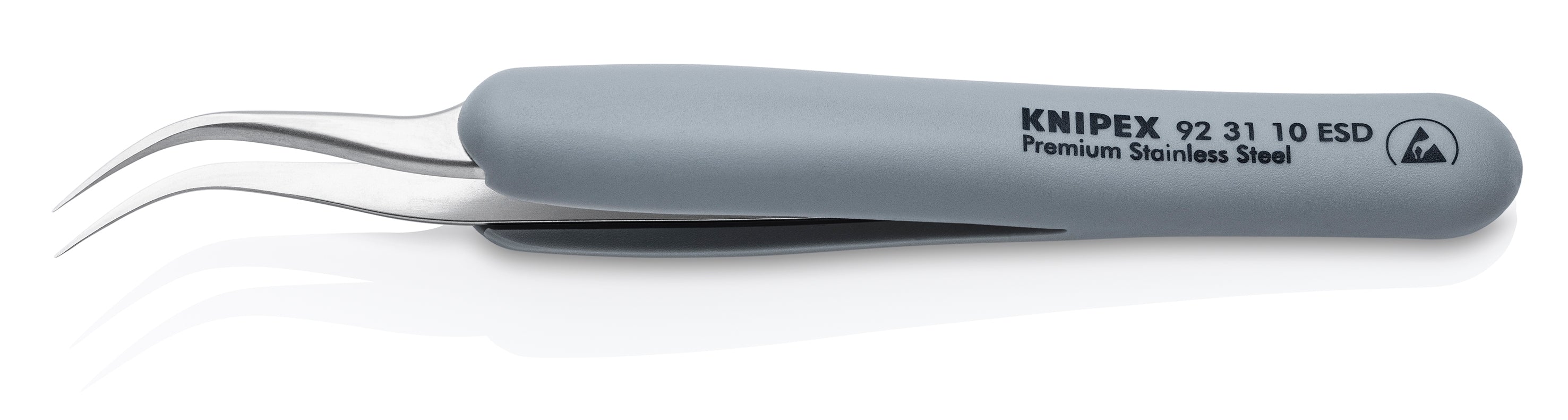 Knipex 92 31 10 ESD Premium Stainless Steel Precision Tweezers-45&deg;Angled-Needle-Point Tips-ESD