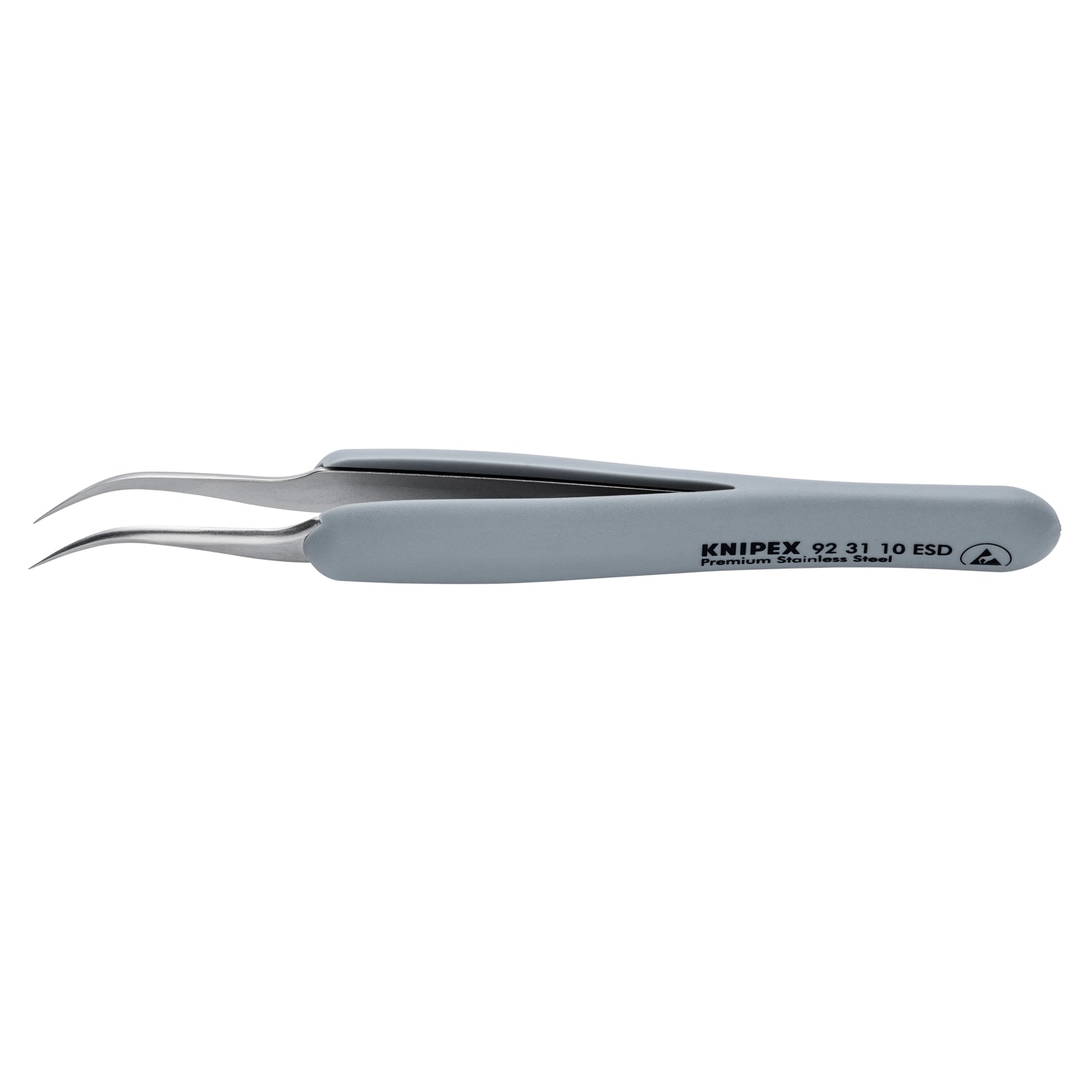 Knipex 92 31 10 ESD Premium Stainless Steel Precision Tweezers-45&deg;Angled-Needle-Point Tips-ESD