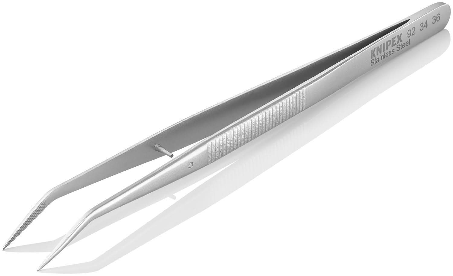 Knipex 92 34 36 Stainless Steel Gripping Tweezers-25 &deg;Angled-Pointed Tips