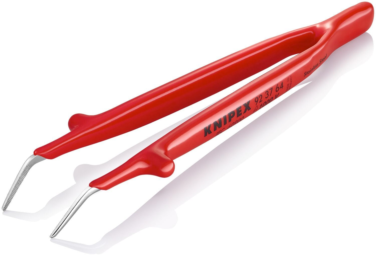 Knipex 92 37 64 Stainless Steel GrippingTweezers-30&deg;Angled-1000V Insulated
