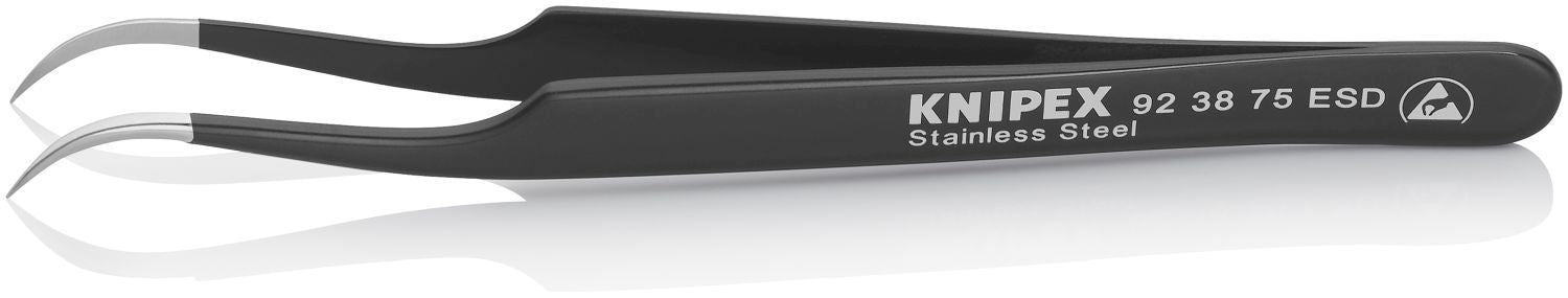 Knipex 92 38 75 ESD Stainless Steel Gripping Tweezers-Needle-Point Tips-ESD