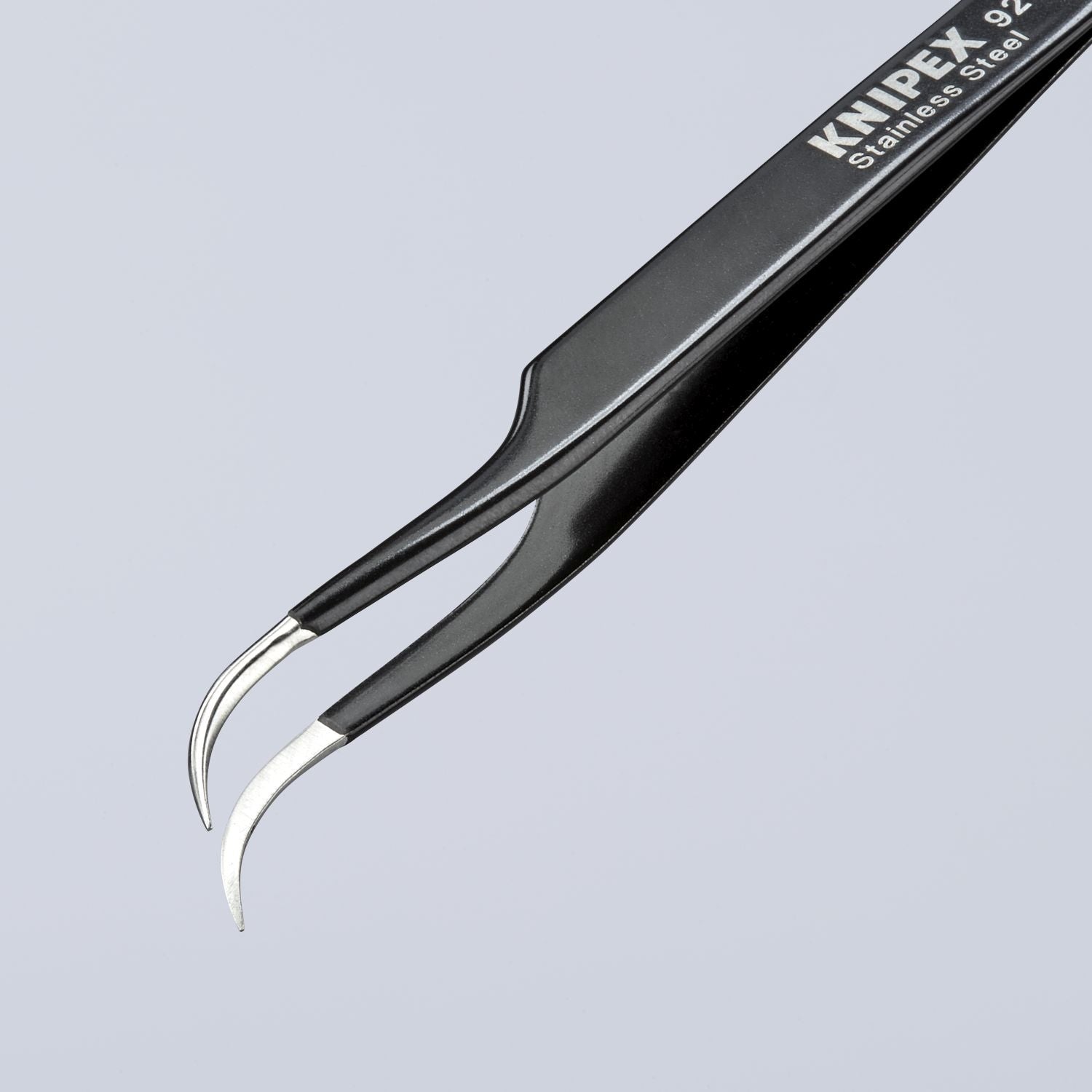 Knipex 92 38 75 ESD Stainless Steel Gripping Tweezers-Needle-Point Tips-ESD