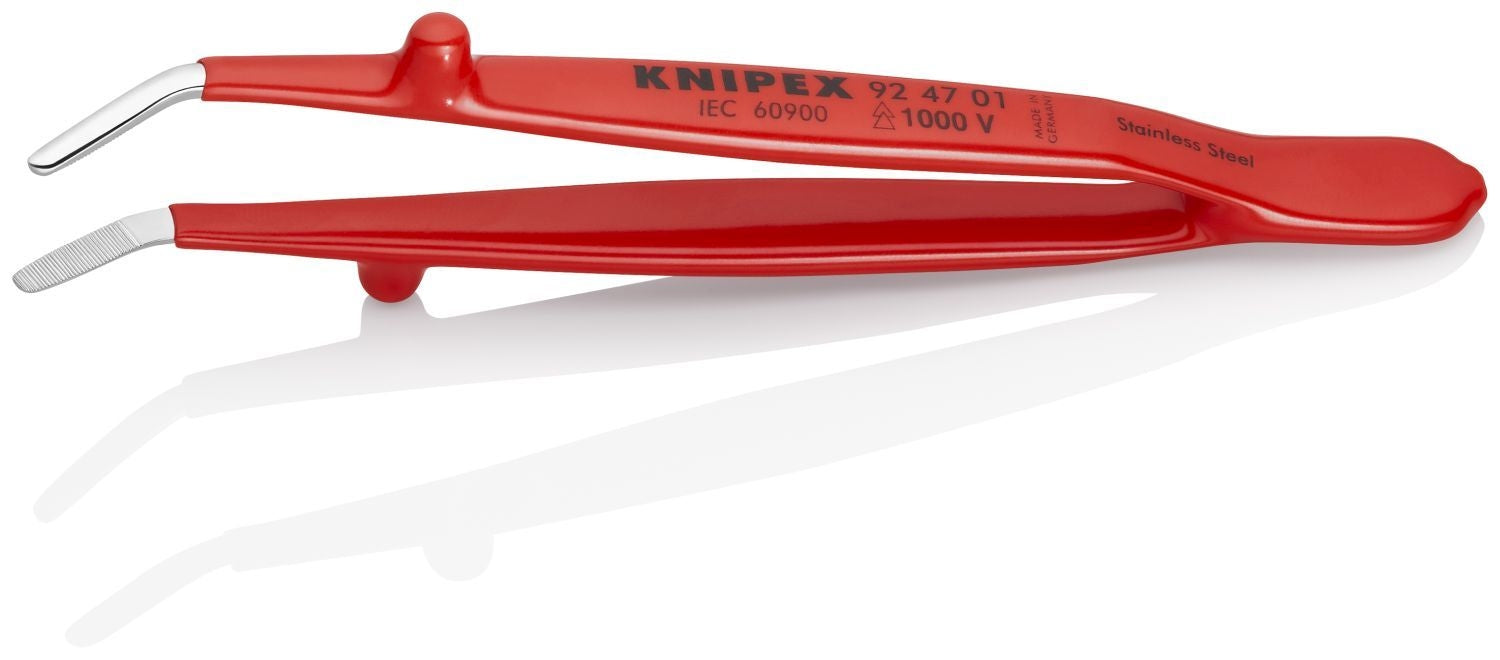 Knipex 92 47 01 Stainless Steel Gripping-30&deg;Angled Tweezers-1000V Insulated