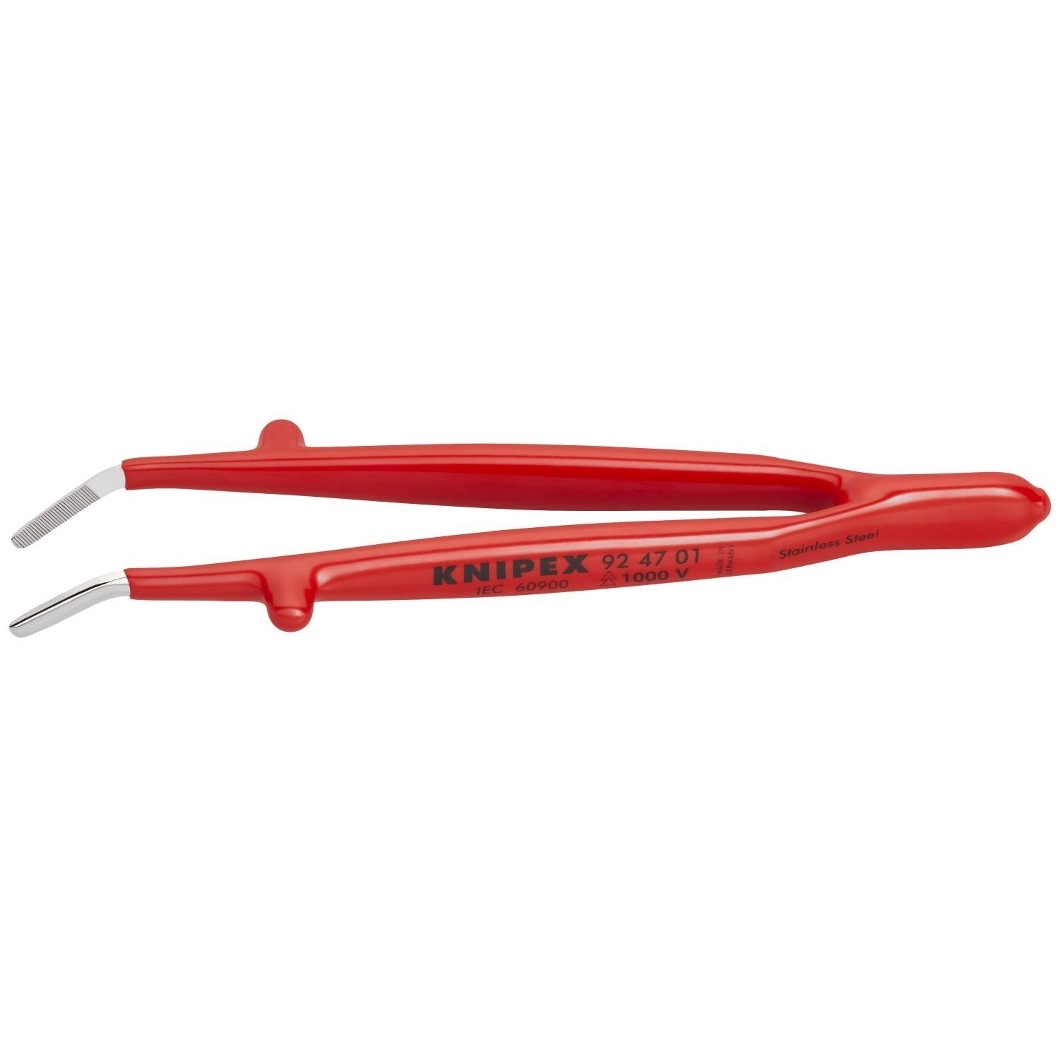 Knipex 92 47 01 Stainless Steel Gripping-30&deg;Angled Tweezers-1000V Insulated