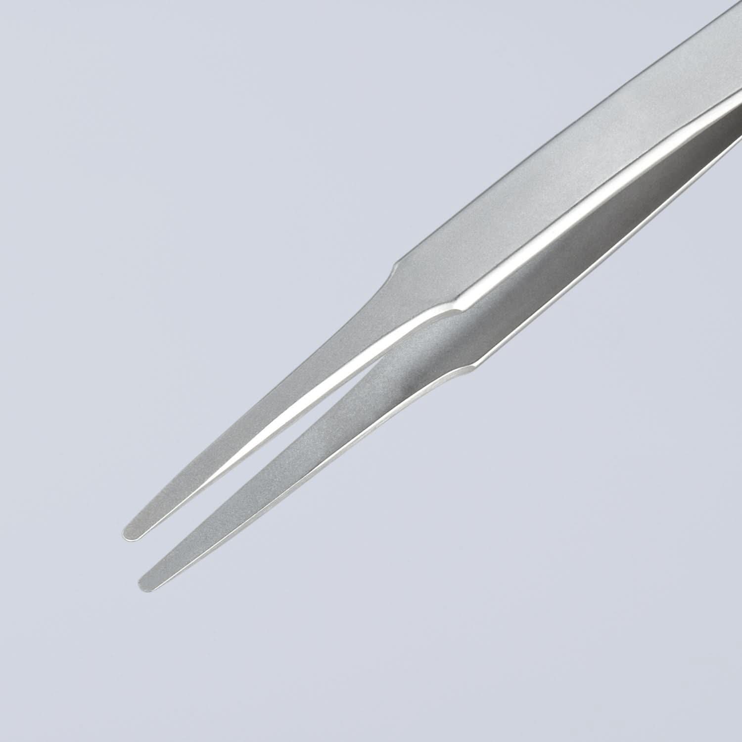 Knipex 92 51 01 Premium Stainless Steel Gripping Tweezers-Blunt Tips