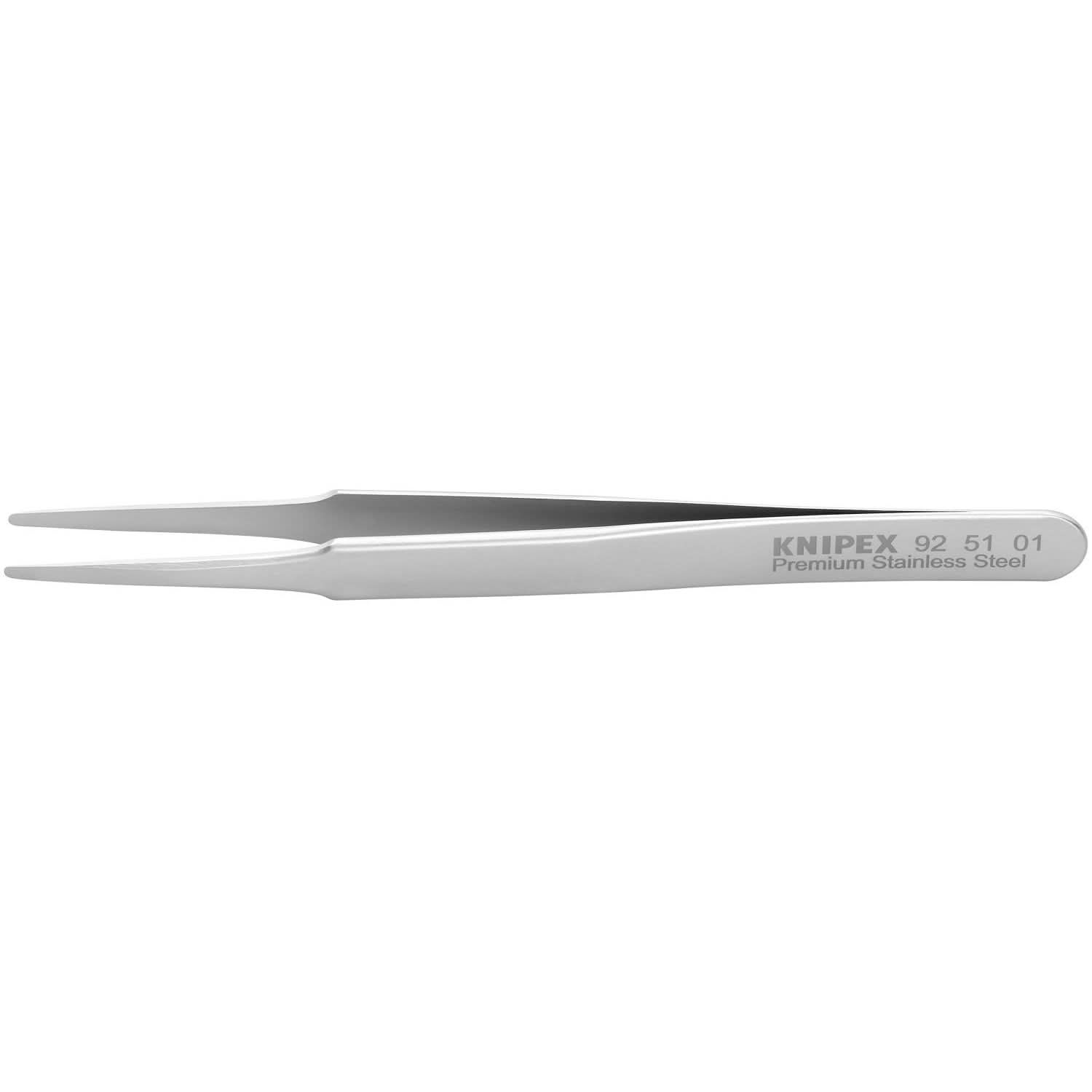 Knipex 92 51 01 Premium Stainless Steel Gripping Tweezers-Blunt Tips