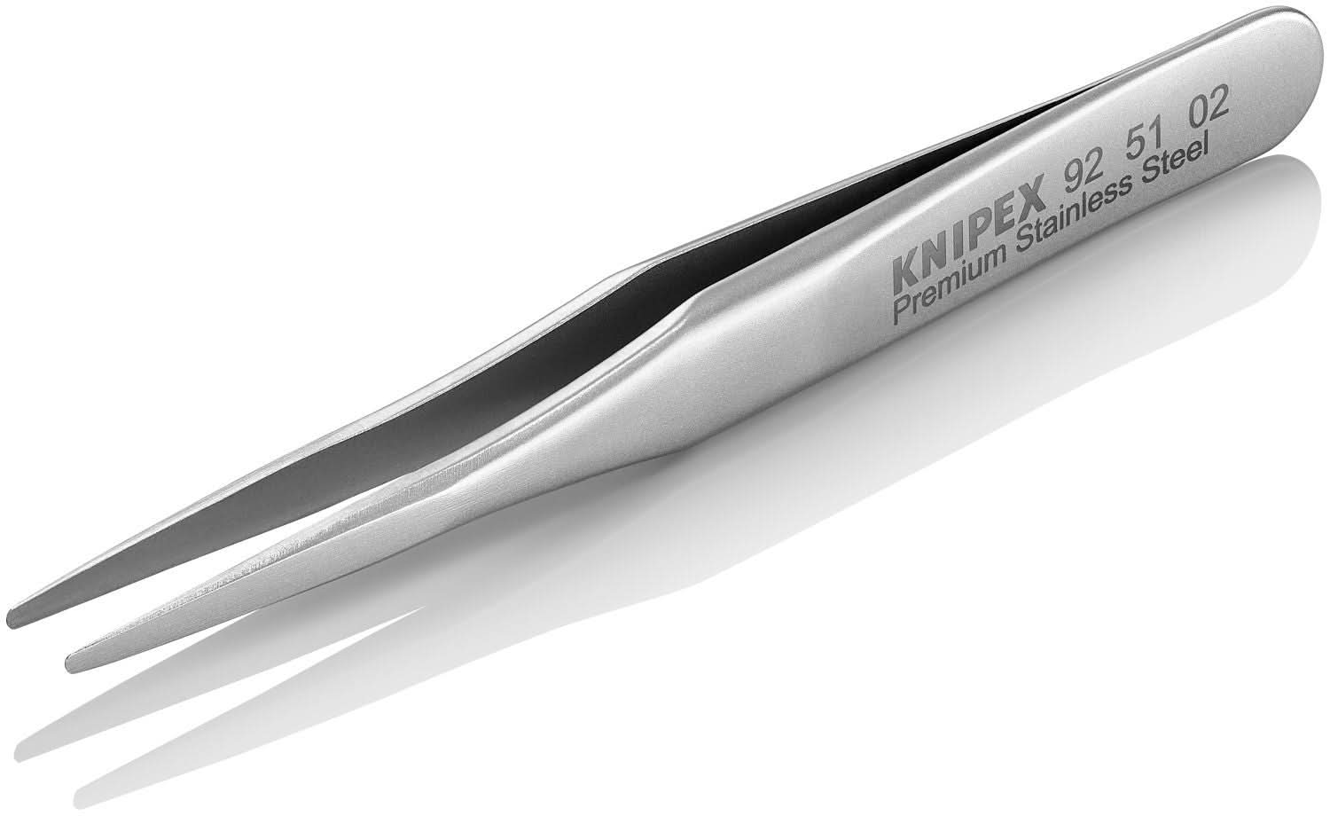 Knipex 92 51 02 Premium Stainless Steel Gripping Tweezers-Blunt Tips