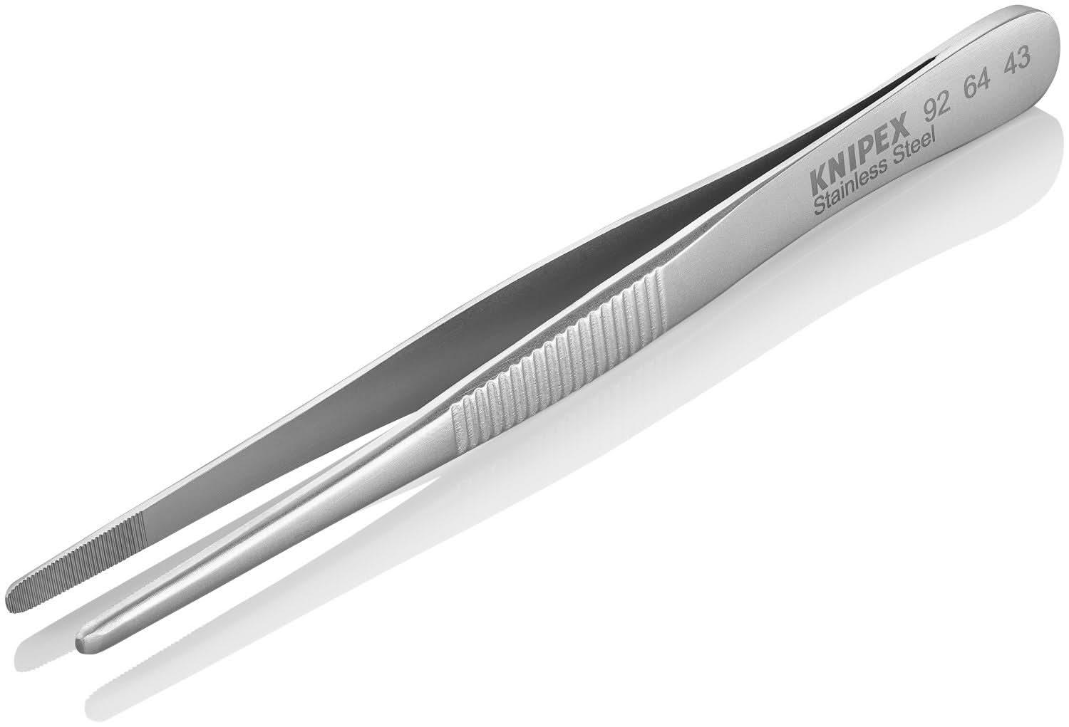 Knipex 92 64 43 Stainless Steel Gripping Tweezers-Blunt Tips