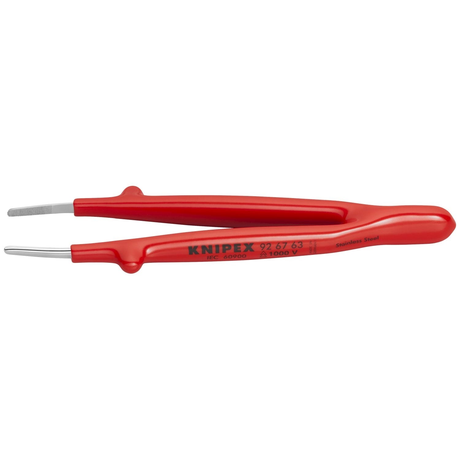Knipex 92 67 63 Stainless Steel Gripping Tweezers Blunt Tips-1000V Insulated