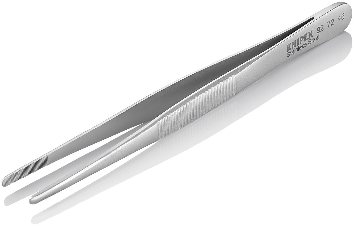 Knipex 92 72 45 Stainless Steel Gripping Tweezers-Blunt Tips