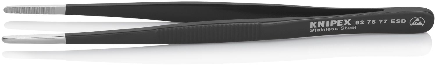 Knipex 92 78 77 ESD Stainless Steel Gripping Tweezers Blunt Tips-ESD
