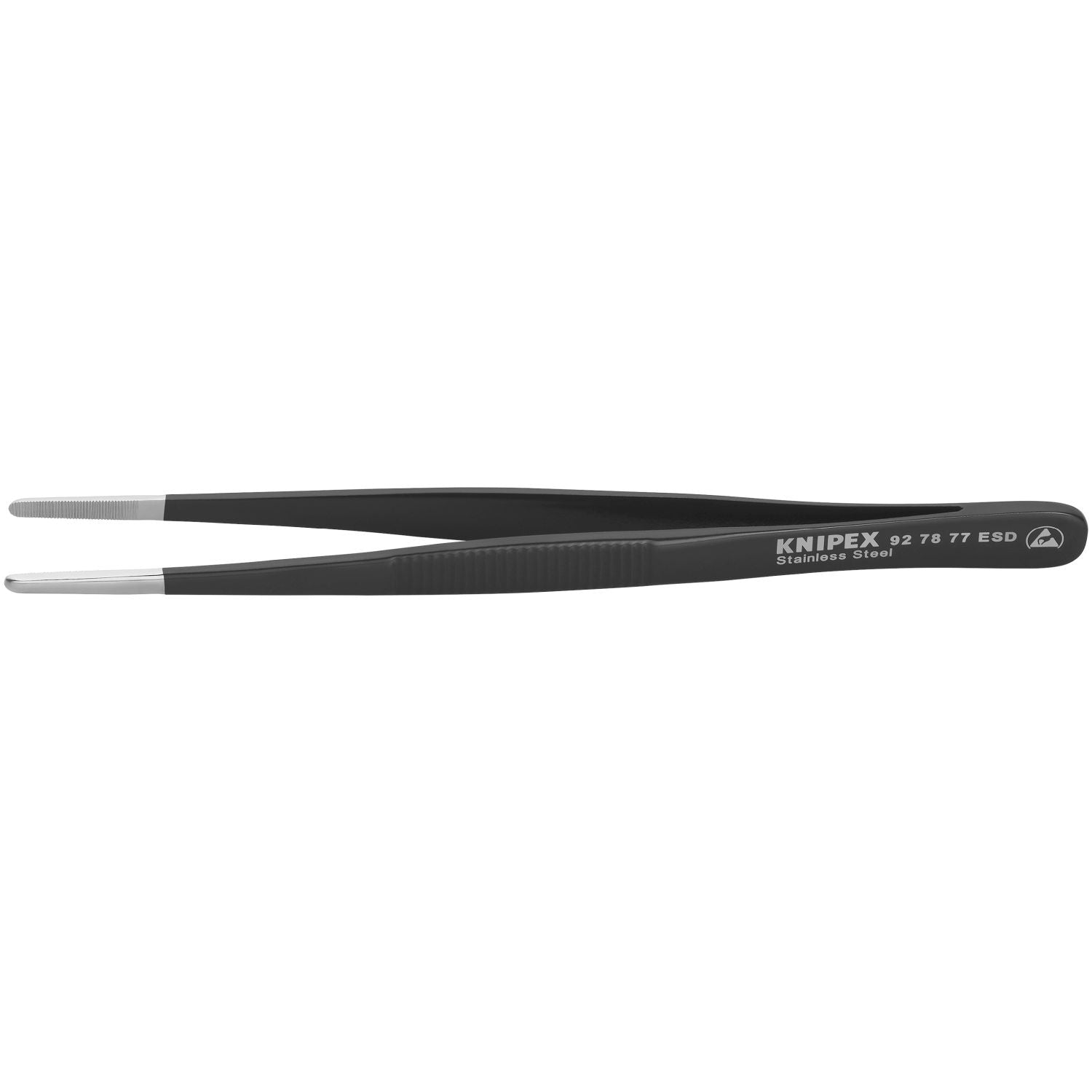 Knipex 92 78 77 ESD Stainless Steel Gripping Tweezers Blunt Tips-ESD