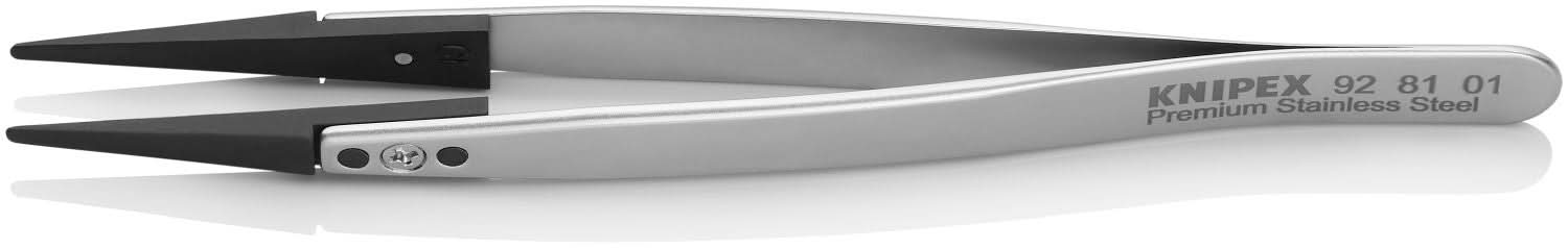 Knipex 92 81 01 Premium Stainless Steel Gripping Tweezers-Replaceable Tips