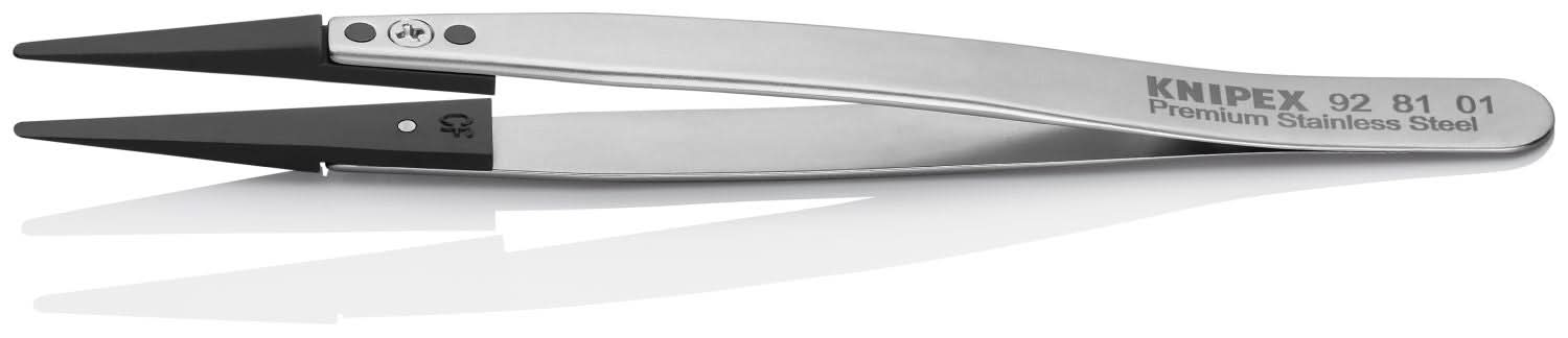 Knipex 92 81 01 Premium Stainless Steel Gripping Tweezers-Replaceable Tips
