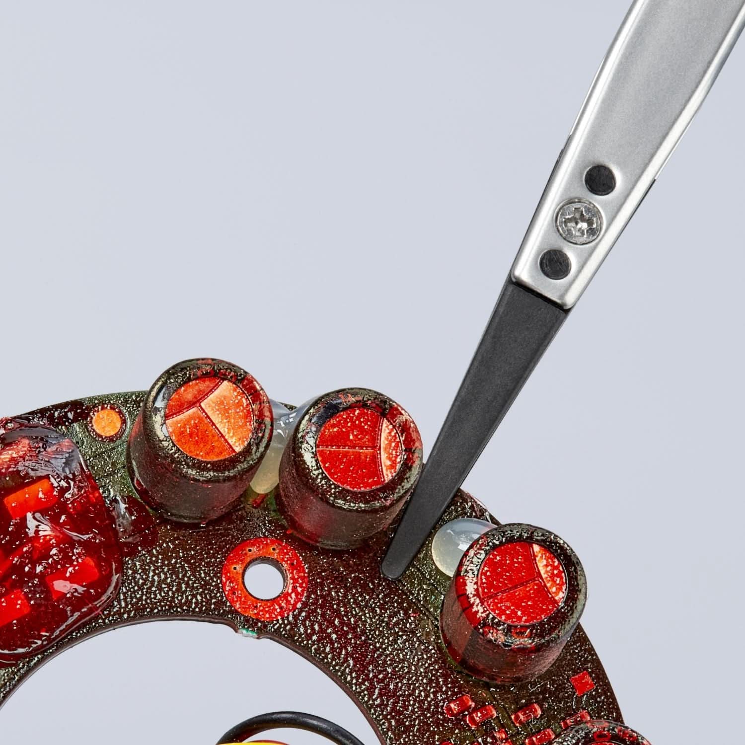 Knipex 92 81 01 Premium Stainless Steel Gripping Tweezers-Replaceable Tips