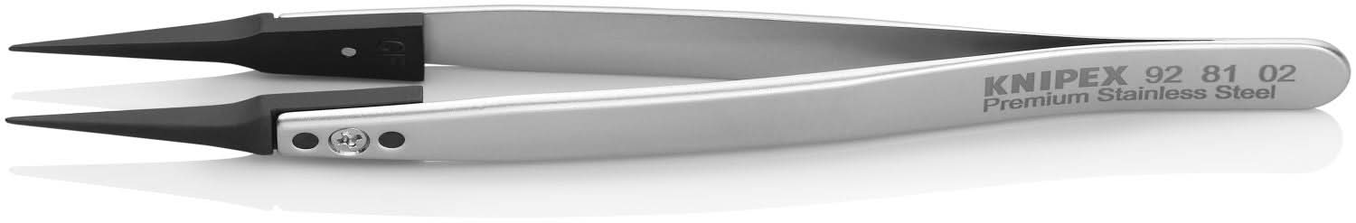 Knipex 92 81 02 Premium Stainless Steel Gripping Tweezers-Pointed Tips